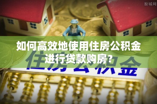 中区如何高效地使用住房公积金进行贷款购房？