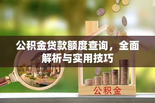中区公积金贷款额度查询，全面解析与实用技巧